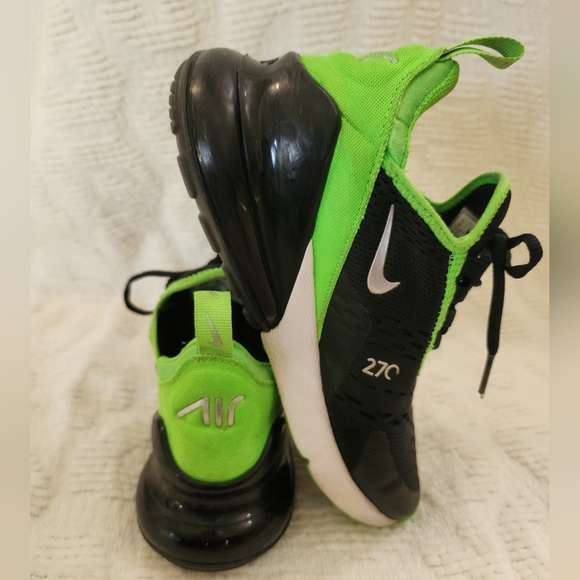 neon green and black air max 270